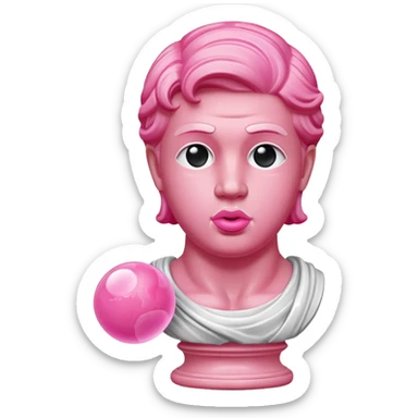 escultura griega con chicle sticker