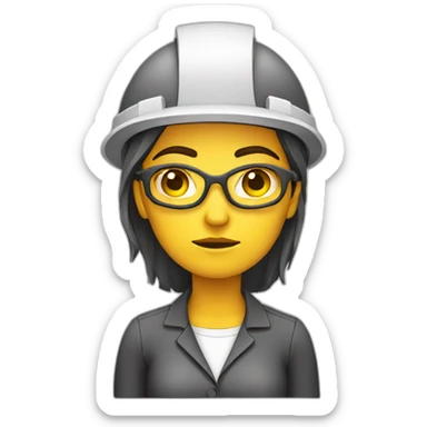Sad Exhausted female architect sticker