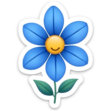 blue flower sticker