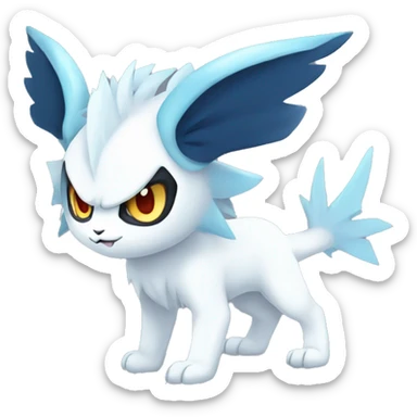 Edgy Cool Kawaii Chibi Baby Absol-Silvally-Vaporeon-Absol-Pokémon Full Body sticker