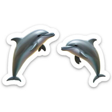 dolphins jumping from ocean with rainbow behind them sticker