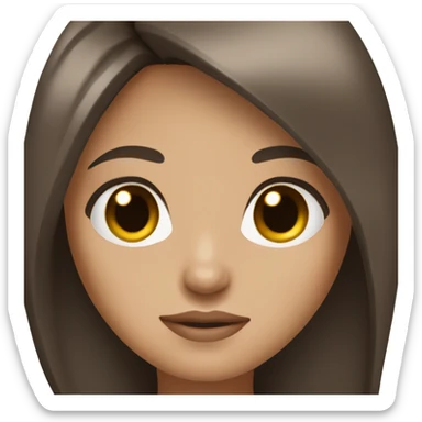 Dark brown straight hair girl with brown eyes and light skin  sticker