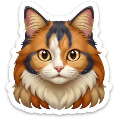 long hair calico cat sticker