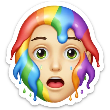 face with rainbow vomit sticker