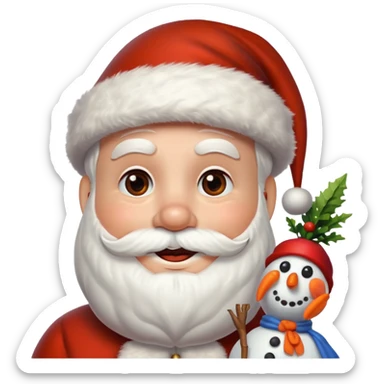 Santa and snowman sticker