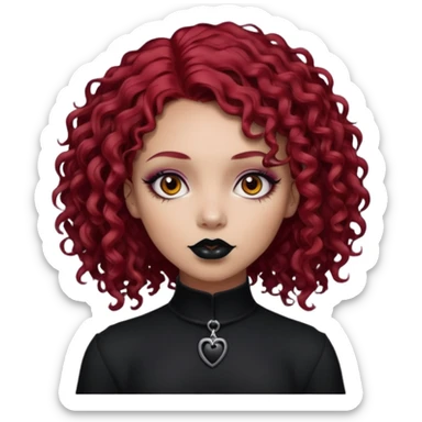goth girl red hair cacheado médio pele parda sticker