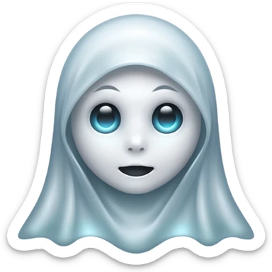 Shiny chrome cartoon ghost sticker