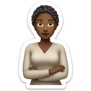 Dark skin African American woman with braids sticker