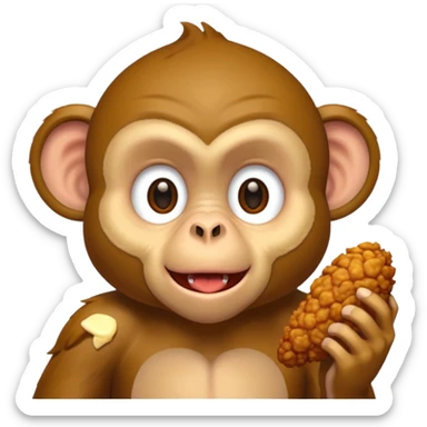 make a monkey eating kfc sticker