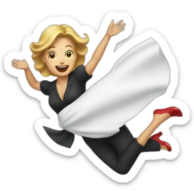 hostess falling  sticker