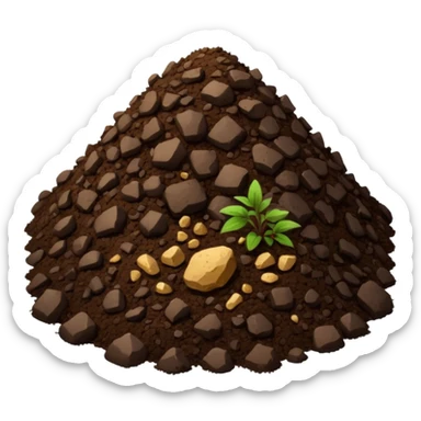pile of soil with small pieces only sticker