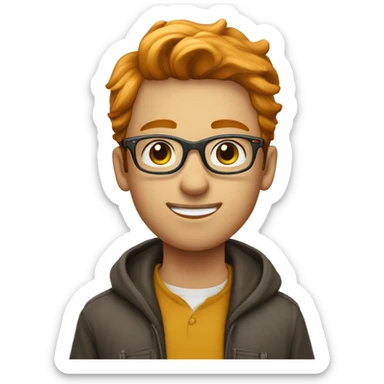 A guy gifting ginger lily. Young guy with spectacles sticker