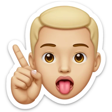 Tongue out face emoji with pinching hand  sticker