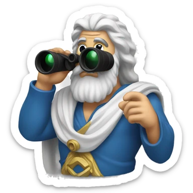 zeus with binoculars sticker