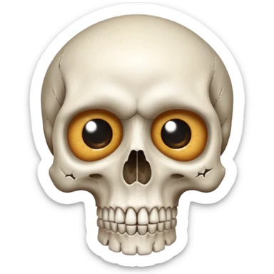 Skull with big stars in the eyes covering the eye section  sticker