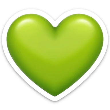 lime green heart sticker