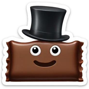 chocolatebar with top hat sticker