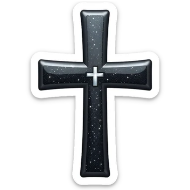 Glitter black cross sticker