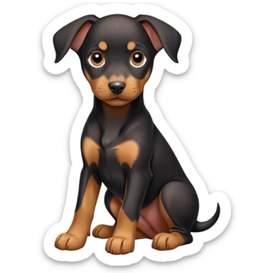 Dobermann puppy sticker
