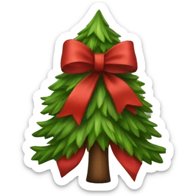 Christmas tree red bow  sticker