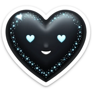 black heart with sparkles sticker