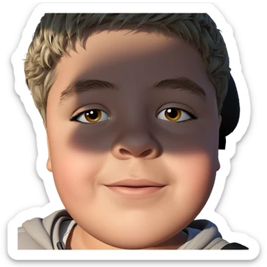 realistic portrait of a boy sticker