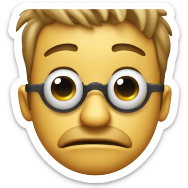 Embarrassed face holding sunglasses at its nose sticker