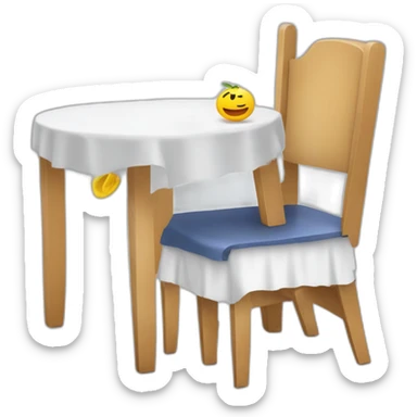 Une table à l'envers sur Macron sticker