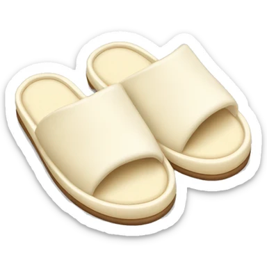 Cream colored house slippers sticker