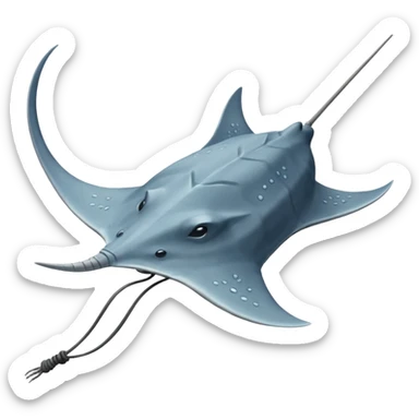 Stingray – Flat ray with long whip tail sticker