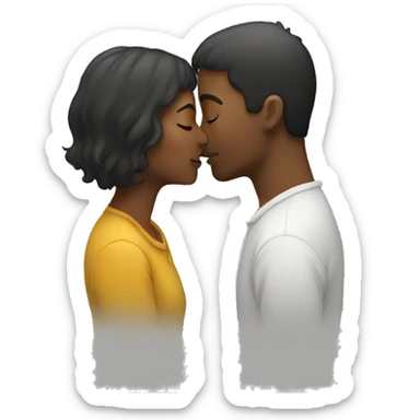 Two people kiss sticker