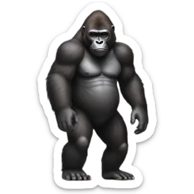 Full body gorilla with human face sticker