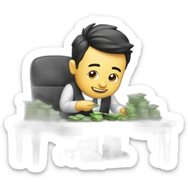 a product manager counting money sticker