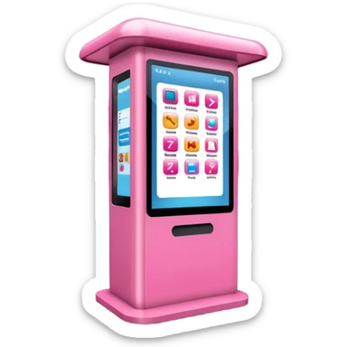 Digital Kiosk + pink interface + public info, Street Advertisements. sticker