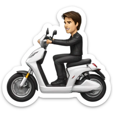 Tom Cruise on electric scooter rob sticker