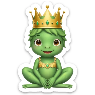 cute frog princess sitting on bed sticker