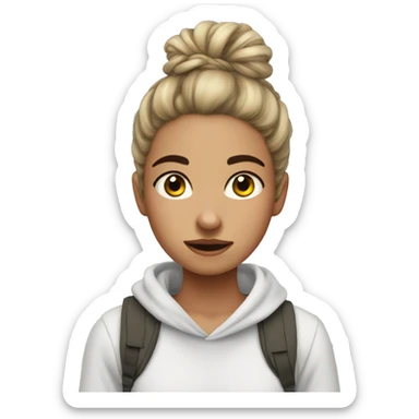 Girl Character, Messy bun Hair, Pretty, use Balaclava in he sticker