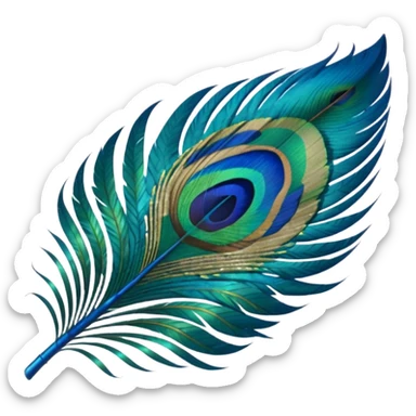 Emoji of peacock feather sticker