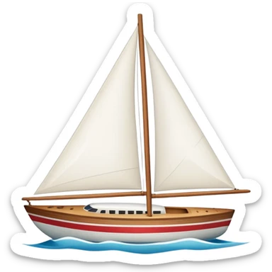 White sail boat sticker