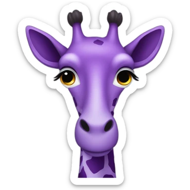 a purple giraff sticker