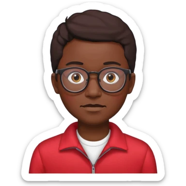 red clothed black person with eyeglass sticker