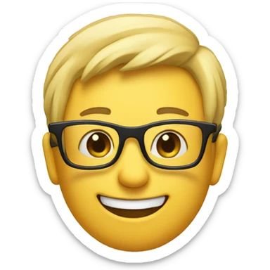 smiling emoji with glasses on and hands joined up sticker