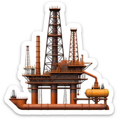 oil rig and gas pipeline sticker