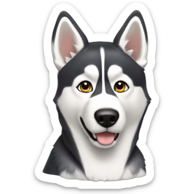husky, belgian malignoise, 3/4 view sticker