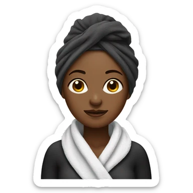 Black lady with towel on head sticker