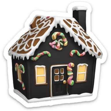 Black gingerbread house  sticker