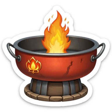 can you make a really medieval looking spiritual metal fire basin with a big fire coming out of the top sticker