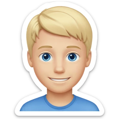 Hazme un chico rubio con ojos azules pero como adolecente sticker