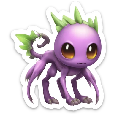 cute cool edgy eldritch alien punk Digimon-Fakemon-animal full body sticker