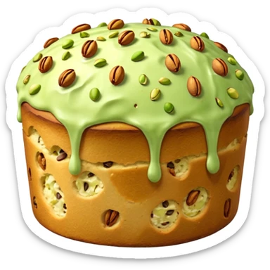 pistacchio panettone con glassa al pistacchio  sticker